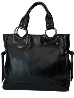 Kenneth Cole Reaction Black Nappa Leather Tote